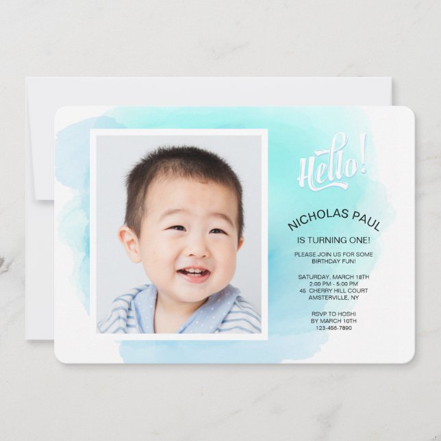 Splash of Color Photo Invitation (Front)