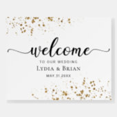 Splash of Gold Wedding Welcome Sign (Front)