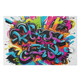 Splash of graffiti art faux canvas print
