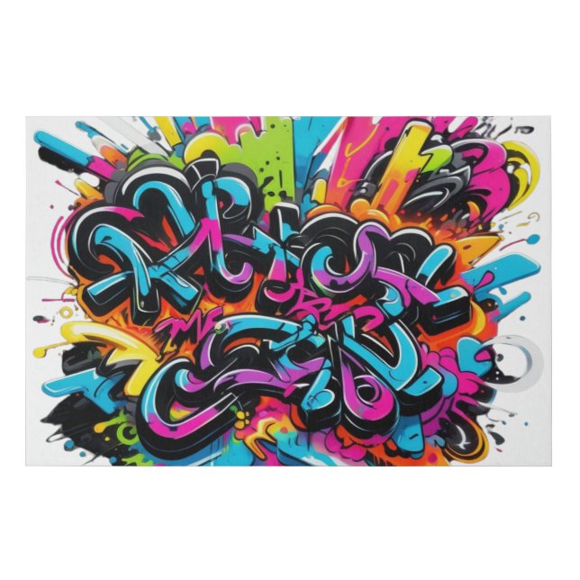 Splash of graffiti art faux canvas print (Front)