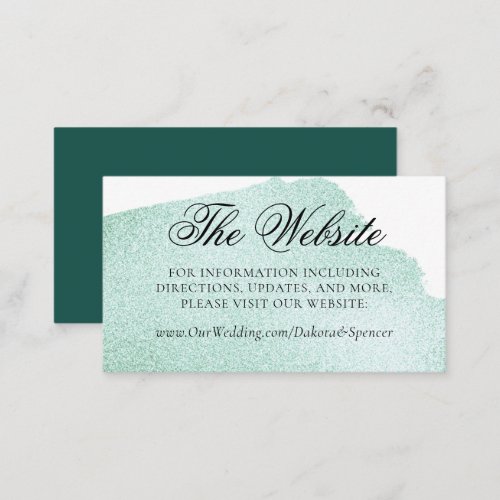 Splash of Green  Emerald Jade Watercolor Website Enclosure Card