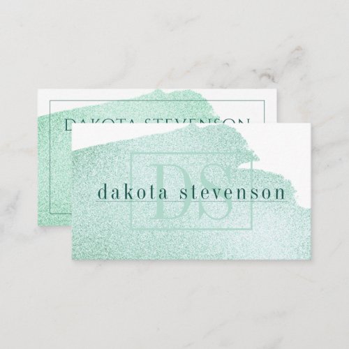 Splash of Green  Modern Emerald Jade Watercolor Business Card