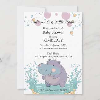 Splash of Joy, Little Hippo Invitation