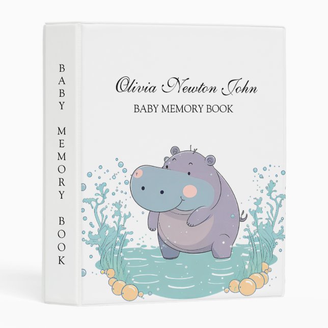 Splash of Joy, Little Hippo Mini Binder (Front/Spine)