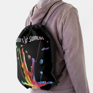 Splash of Paint! Personalized Art Supplies Drawstring Bag