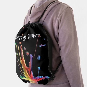 Splash Of Paint!  Personalized Art Supplies Drawstring Bag by PicturesByDesign at Zazzle
