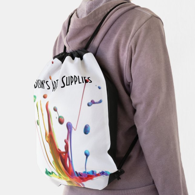 Splash of Paint!  Personalized Art Supplies Drawstring Bag (Insitu)