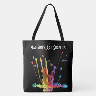 Splash of Paint! Personalized Art Supplies Tote Bag
