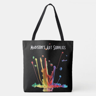 Splash of Paint!  Personalized Art Supplies Tote Bag