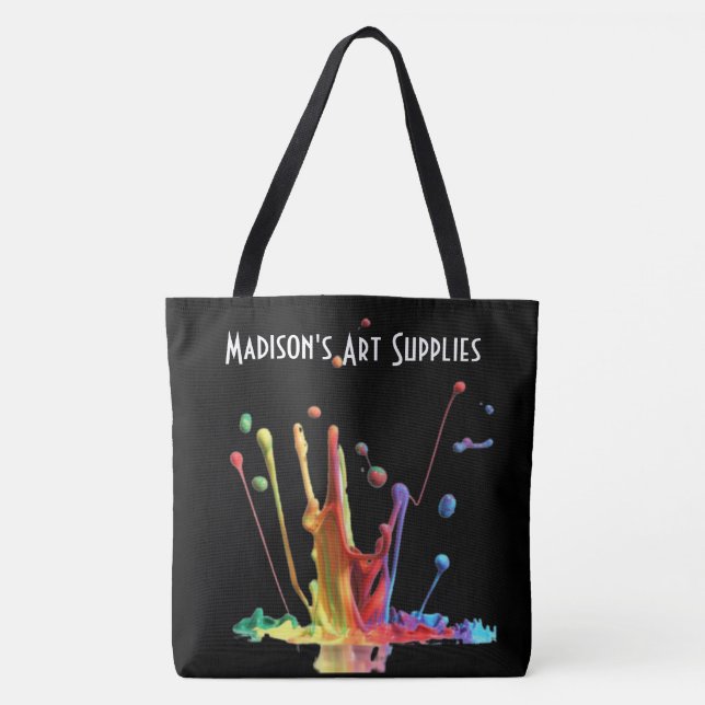 Splash of Paint!  Personalized Art Supplies Tote Bag (Front)