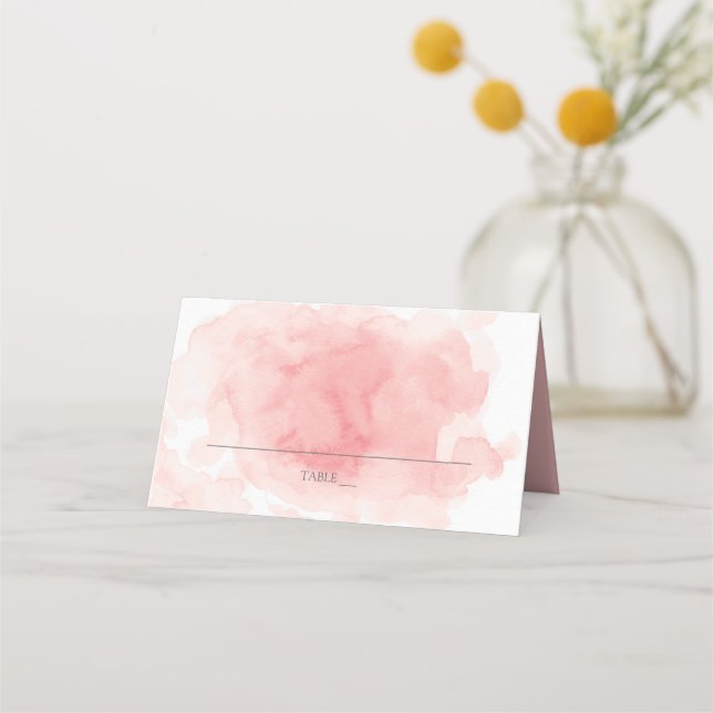 Splash of Pink Wedding Place Cards (Front)