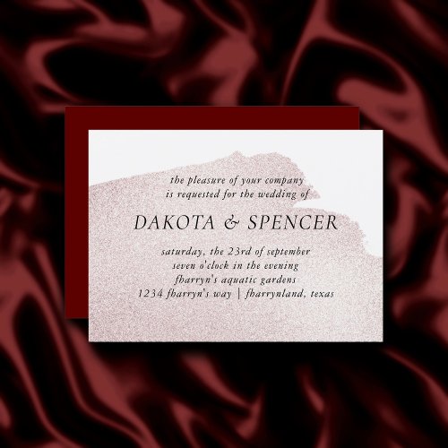 Splash of Red  Elegant Modern Watercolor Wedding Invitation