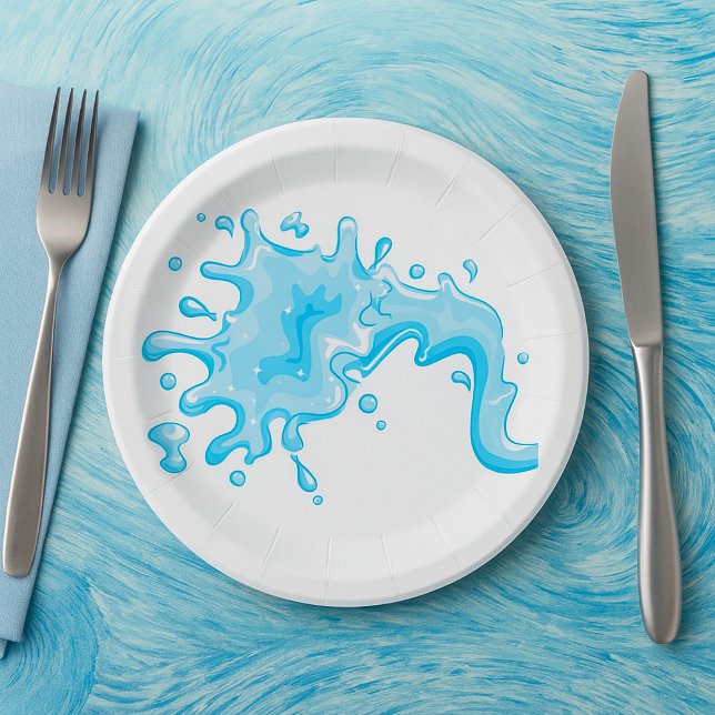 Splash Of Water Paper Plates (Creator Uploaded)