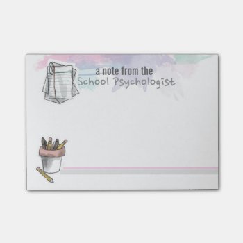 Splash Of Watercolor School Psychologist Post-it Post-it Notes by schoolpsychdesigns at Zazzle
