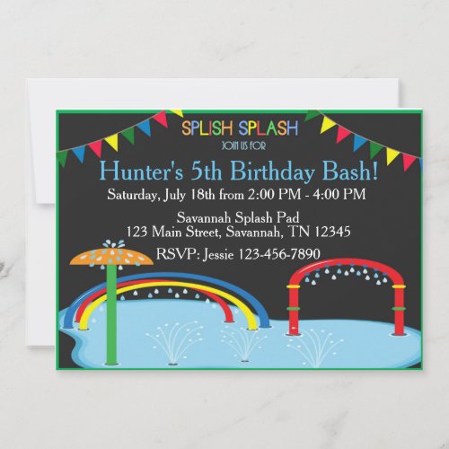 Splash Pad Birthday Inviation Invitation