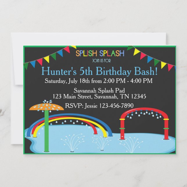 Splash Pad Birthday Inviation Invitation (Front)