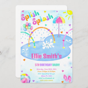 Splash Pad Birthday Invitation