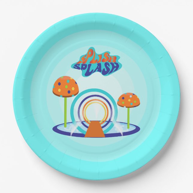 Splash Pad Birthday  Paper Plates (Front)