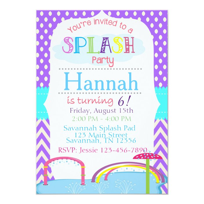 Splash Pad Birthday Party Invitation | Zazzle.com