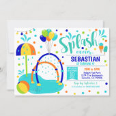 Splash Pad Invitation Water Park Birthday Boy (Front)