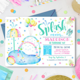 Splash Pad Party Invitation Water Park Birthday