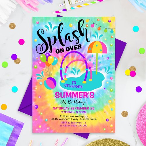 Splash Pad Party Invitation Waterpark Birthday
