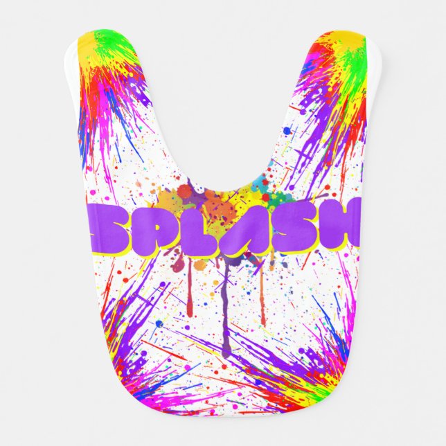 splash paint baby bib (Front)