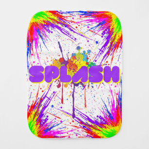 splash paint baby burp cloth