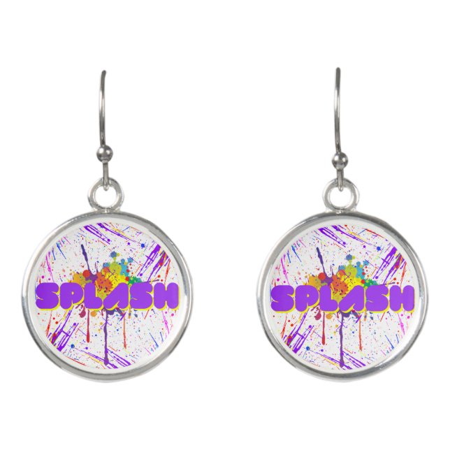 splash paint earrings (Front)