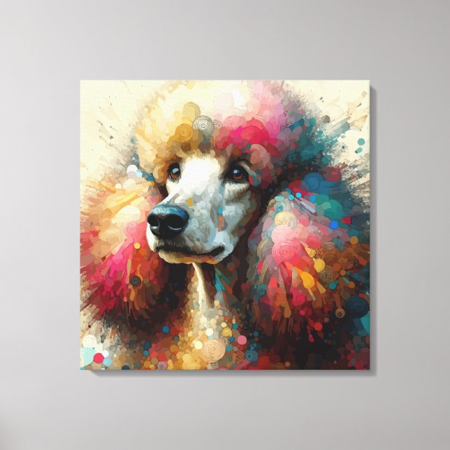 Splash Poodle Canvas Print (Front)