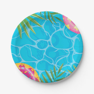 Splash Pool Party Summer Swimming Water Birthday Paper Plates