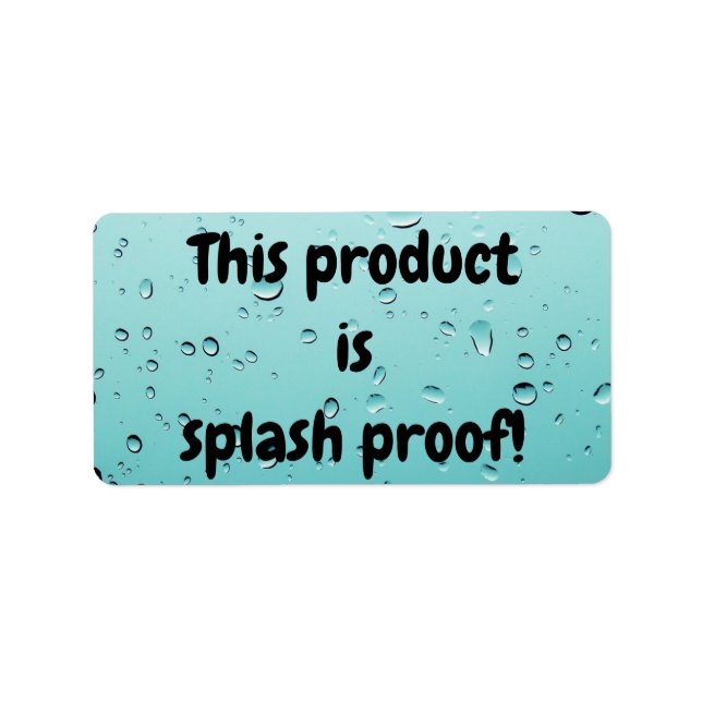 Splash proof product package seal label sticker (Front)