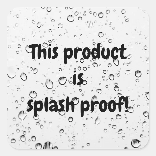 Splash proof product package seal label sticker Zazzle
