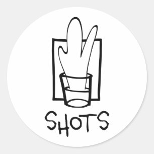 Splash Shot Glass Classic Round Sticker