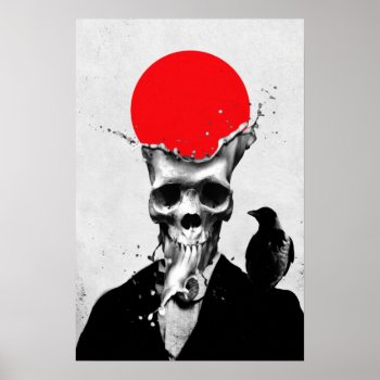 Splash Skull Poster by ikiiki at Zazzle