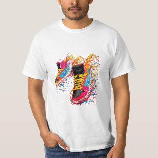 Splash Sneakers: Vibrant Streetwear T-Shirt