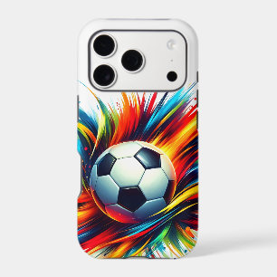 Splash Soccer Ball Futuristic Football Abstract iPhone 17 Pro Case