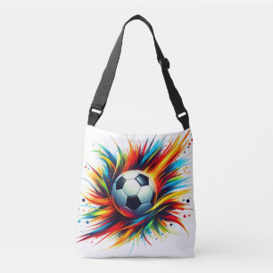 Splash Soccer Ball Futuristic Football Abstract Crossbody Bag