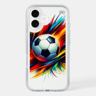 Splash Soccer Ball Futuristic Football Abstract iPhone 16 Case