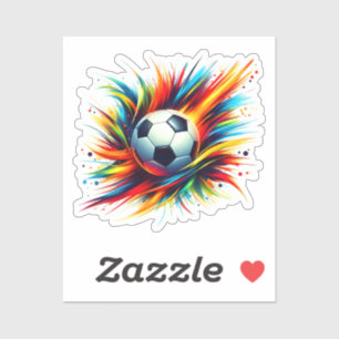 Splash Soccer Ball Futuristic Football Abstract Sticker