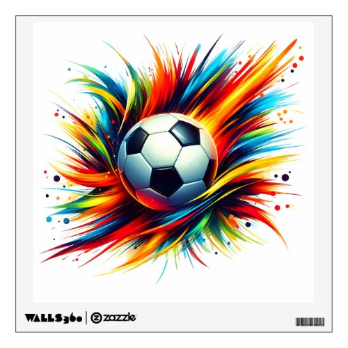 Splash Soccer Ball Futuristic Football Abstract Wall Decal
