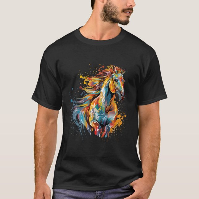 Splash Sulphur Horse Colorful T-Shirt (Front)