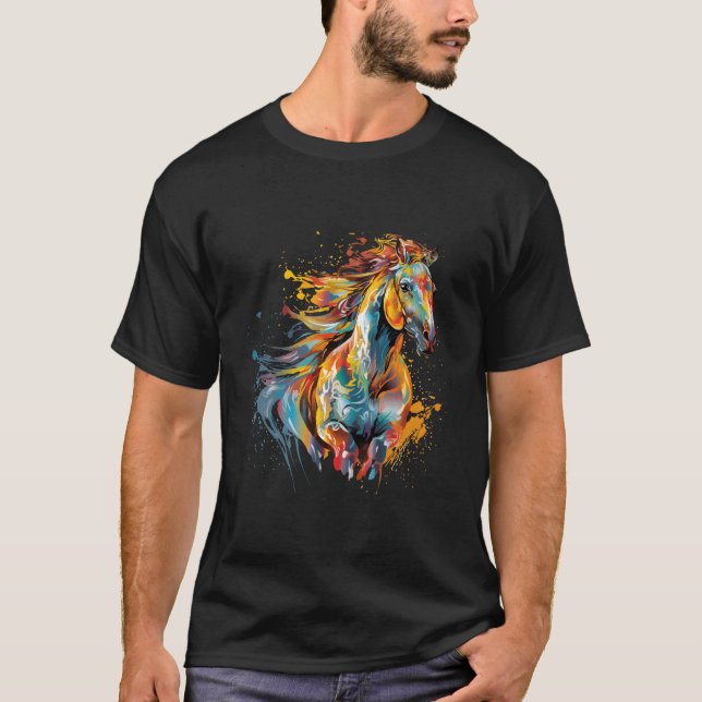 Splash Sulphur Horse Colorful T-Shirt (Front)