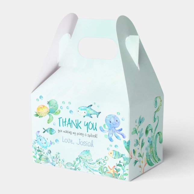 Splash Under The Sea Birthday Favor Box (Front Side)