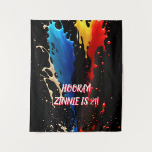 SPLASH with RED, YELLOW, and BLUE Tapestry