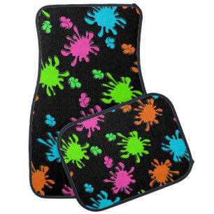 Splashed Black Car Floor Mat