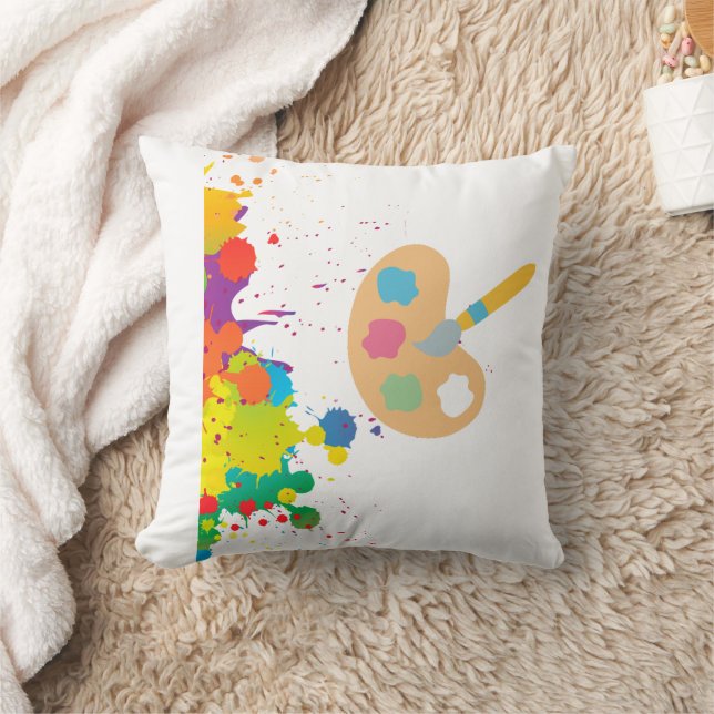 splashed paint throw pillow (Blanket)