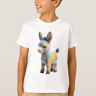 Splashed Pastel Artist Donkey Kids T-Shirt