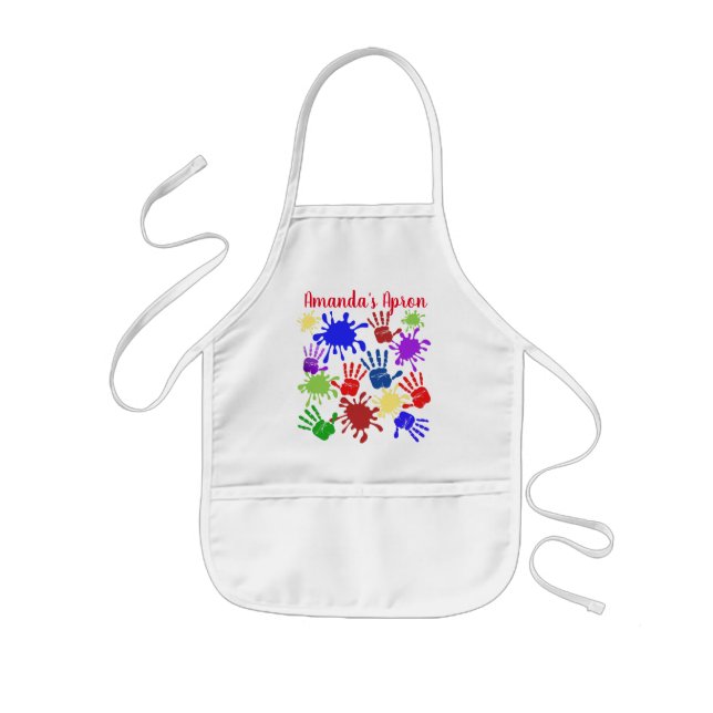 Splashes and Hand Prints Kids Kids' Apron (Front)