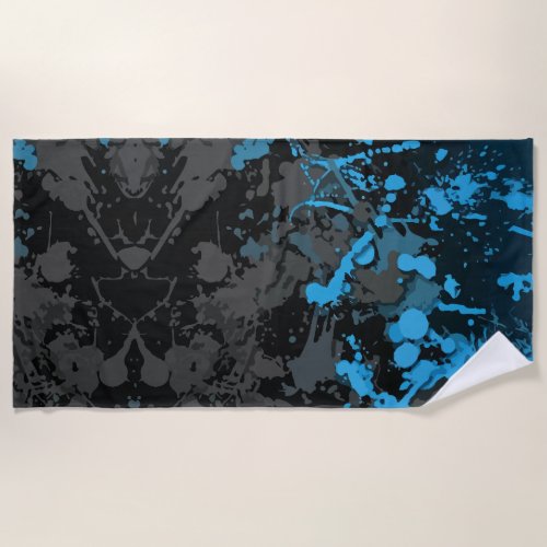 Splashes Lines and Vibrant Chaos Beach Towel